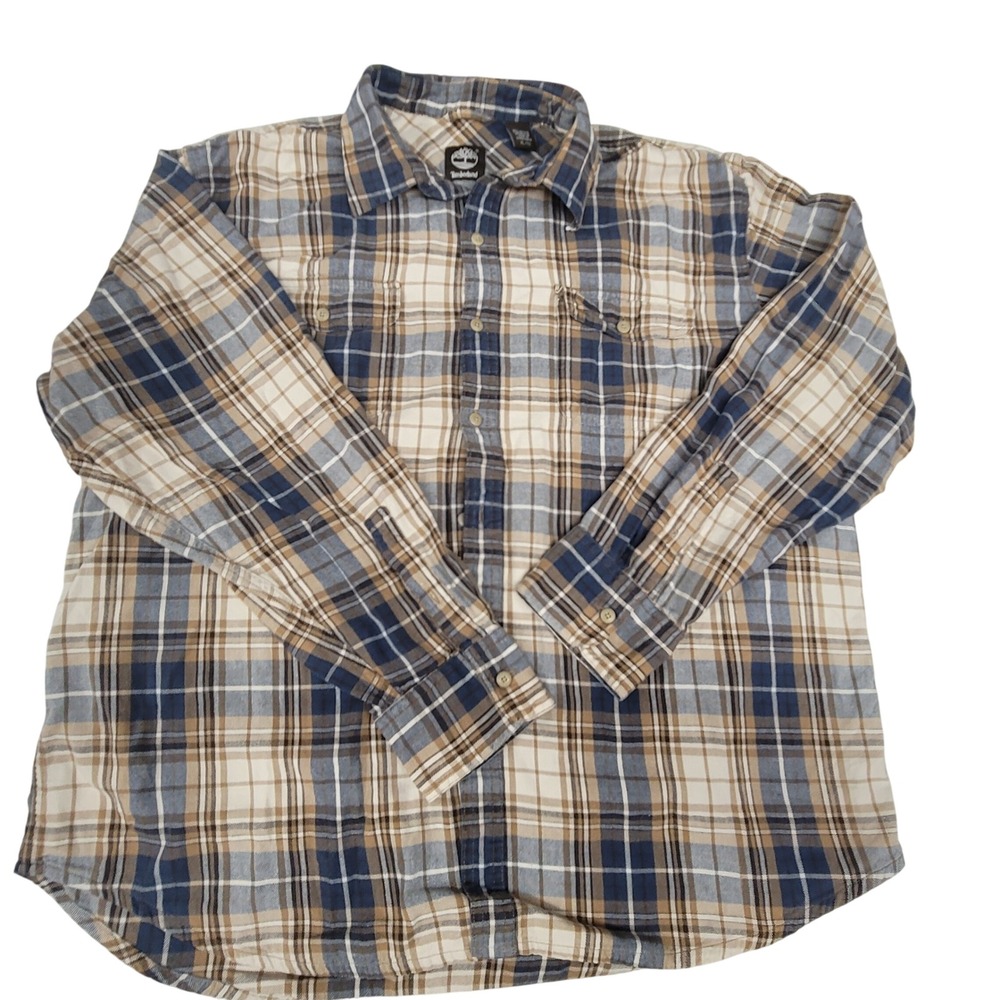 Timberland Mens XL/TG Plaid Flannel Long Sleeve‎ Button Up Shirt